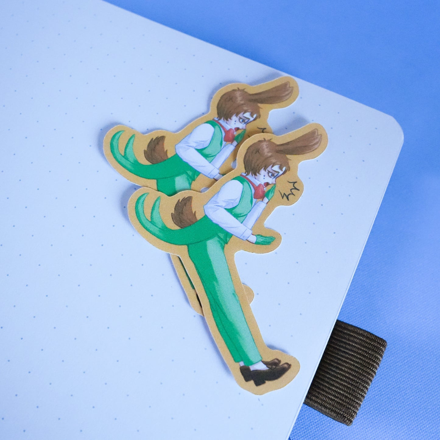Surprised Rabbit Boy Die Cut Sticker