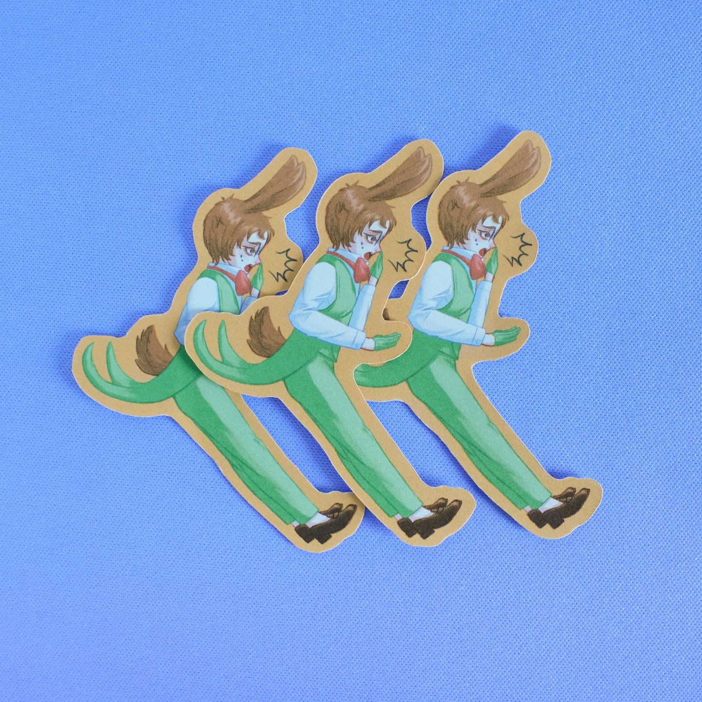 Surprised Rabbit Boy Die Cut Sticker