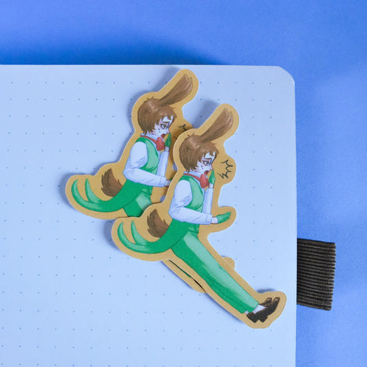 Surprised Rabbit Boy Die Cut Sticker
